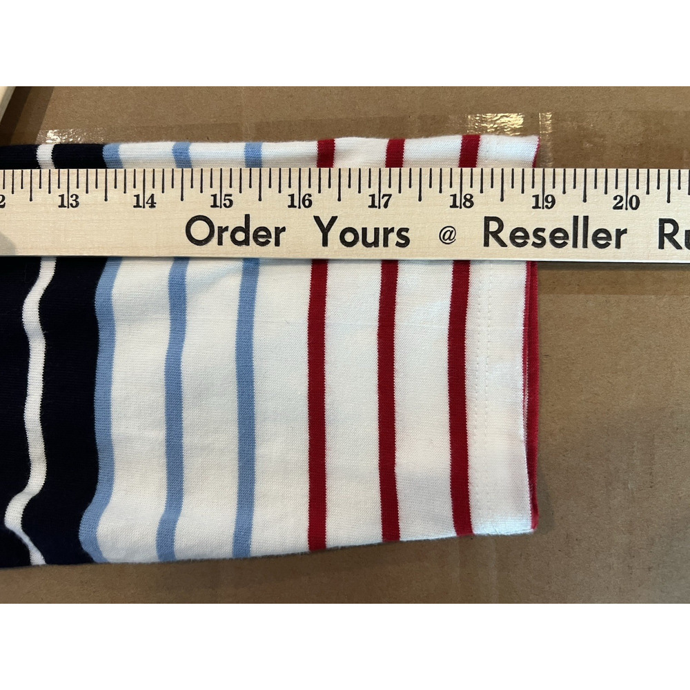 TALBOTS Top Womens Large Red White & Blue‎ Striped Colorblock Nautical Timeless - Picture 8 of 9